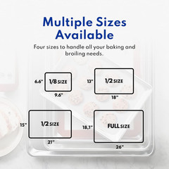 Commercial-Grade 18-Gauge Aluminum Sheet Pan/Bun Pan, Half Size, 13 X 18 X 1 Inc