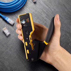 RJ45 RJ11 RJ12 Crimping Tool Kit Ethernet Crimper w/ Tester Plugs