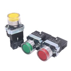 22mm Push Switch Button Momentary Metal LED Self-Reset 24V/220V Illuminated