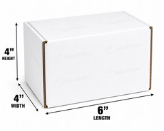 50 – 6x4x4 White Corrugated Shipping Mailer Packing Box Boxes 6 x 4 x 4