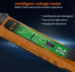 Detector de Voltaje Sin Contacto 12-1000V con Linterna y 3 Niveles. Nuevo