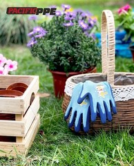 PACIFIC 3 Pairs Kids Gardening Gloves for Age 25, Natural Latex Coated G…