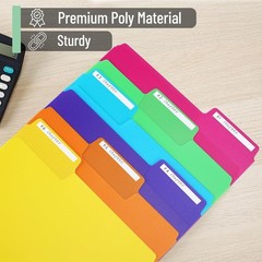 Vibrant 1/3 Cut Tab File Folders, 6 Pack – Bright Colors for Easy Organization
