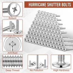 Blulu 100Pcs 1/4″20 Hurricane Shutter Bolts, Sidewalk Screws Bolts Truss Head…