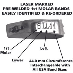 Orthodontic Pre-Welded 1st Molar Bands USA Sizes Roth .022 Tube/ Cleat Pack of 5