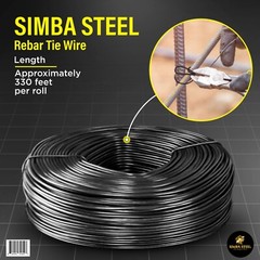 Lot of 10 x 3.5 lb Black Annealed Rebar Tie Wire 16 Gauge, (3300ft) SIMBA STEEL