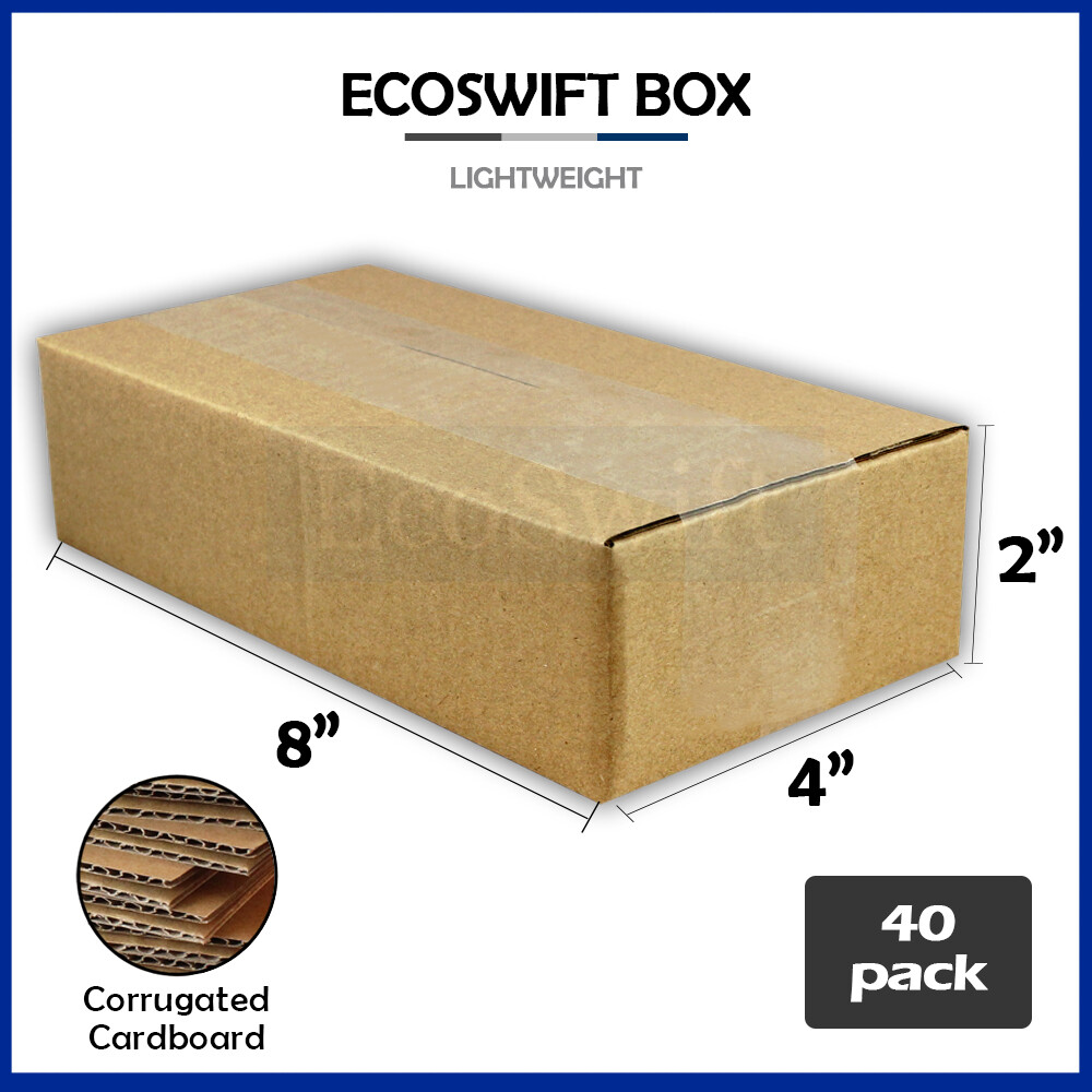 40 8x4x2 EcoSwift Cardboard Packing Moving Shipping Boxes Corrugated Box Cartons