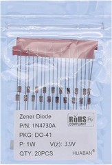 20PCS 1N4730A Silicon Planar Power Zener Diode 1 Watt 3.9 Volt DO 41 DO 204AL