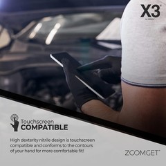 Ambidextrous Nitrile Gloves, Black, 3 Mil, 100 Count for Cleaning and Cooking