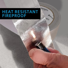 Fiberglass Aluminum Foil Tape 2 Inch X 66 Feet – High Heat Resistant (500°F) for