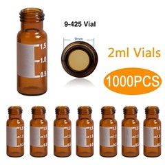 50000x 2ml 9mm HPLC Vials Clear Autosampler Borosilicate Sample Graduation 9-425
