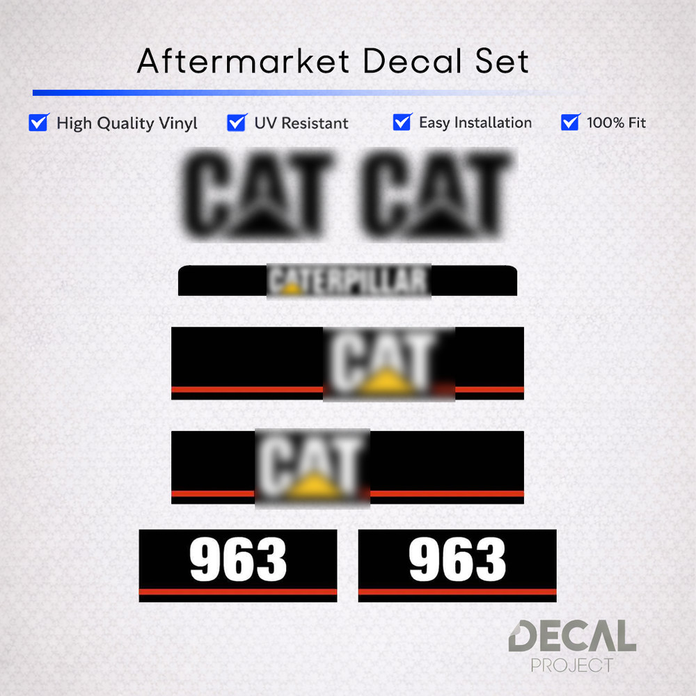 Aftermarket Decal Set for Caterpillar 963 Track Loader Kit