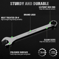 6-Piece All-Purpose Combination Wrench Set, SAE & Standard 15/16” to 1-1/4”…