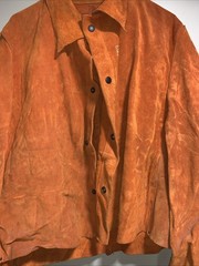 LRG 70s Leather Welding Jacket Anchor Brand 865 Orange Vintage Jacket Fireproof