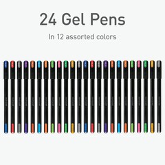 Pentonic Gel Pens, 24 Count, Assorted 24 Multicolor & Glitter