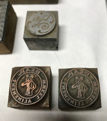 VTG Lot Letter Press Block Stamp Ink Print Type Advertising Wood Copper 2002-23B