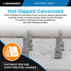 Sandbaggy 3/4″ x 18″ Threaded Concrete Anchor L-Bolts – Hot Dipped Galvanized