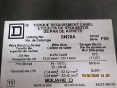 Square D SN20A Insulated Groundable Neutral Kit 33160 New Sealed Box Isolated