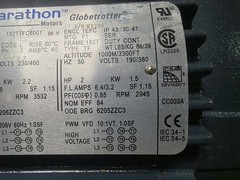 Marathon Cat. GT1009 Electric Motor 3hp 3ph 3532 RPM 182T Fr. Inverter Duty