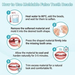 10.9oz Repair Thermoplastic Teeth Beads Tooth Repair Kit,Moldable False Teet…