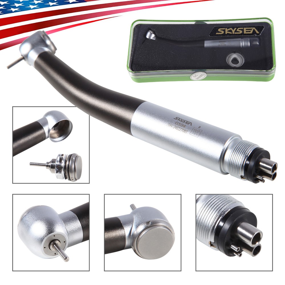 SKYSEA Dental High Speed Turbine Handpiece Push Button 4 Spray Big Head 4Hole DL