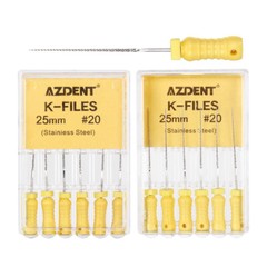 AZDENT Dental Endo Root Canal K-Files Stainless Steel Hand Use 21mm/25 mm Files