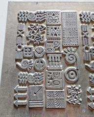 Ethnic Tribal Aluminum Printing Block Vintage Linocut Relief Printing Block