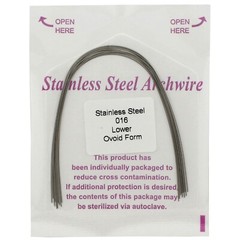 alambre de ortodoncia NiTi 014 16×22 Stainless Steel Round Rectangular Natural
