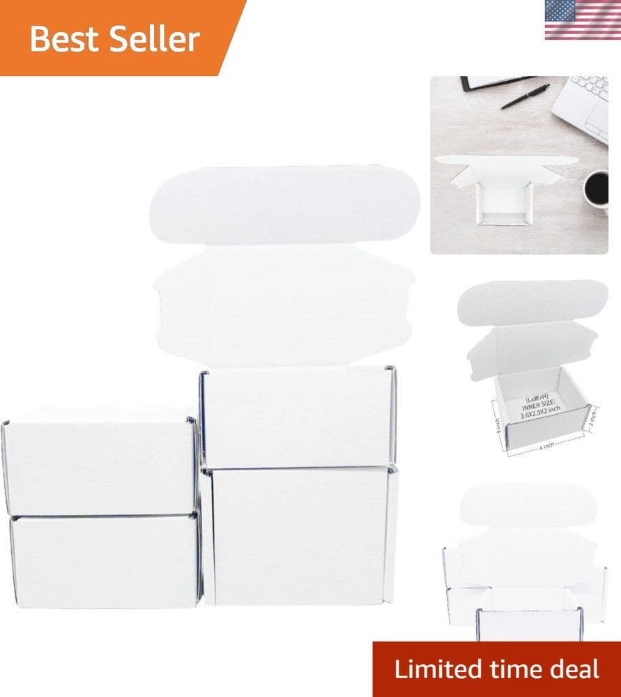 Easy Assembly 4x3x2 White Corrugated Mailing Boxes – Perfect for Small Items