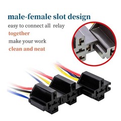 6pcs 5Pin Car Automotive SPDT Relay Switch Harness Socket Waterproof 40A 12V DC