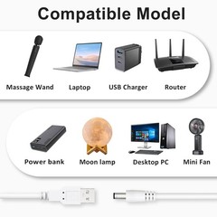 USB to DC 5V Power Cord, Universal DC Plug Jack Charging Cable with 9 Adapter…