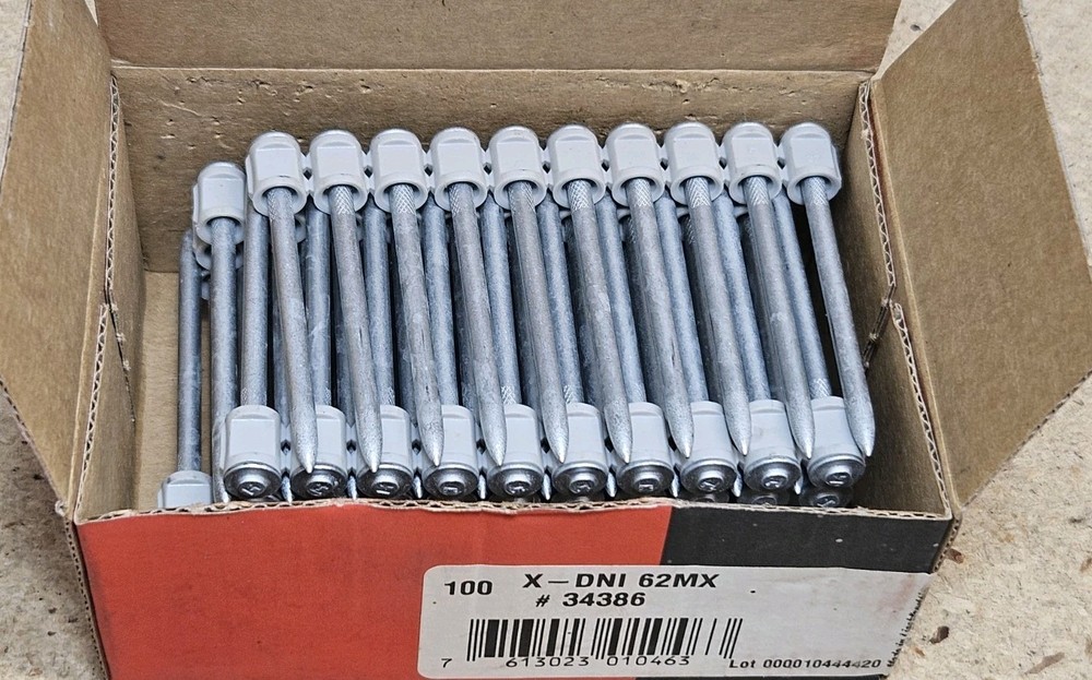 HILTI X-DNI 62MX 34386 – 62mm or 2-1/2” collated galvanized nails – 100 count