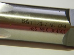 OSG 1-1/8 – 7 UNC H4 4Fl HSS Straight Flute Standard Hand Tap 1137000