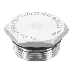 HARFINGTON 304 Stainless Steel Pipe Plug Fitting M27x1.5 M27x1.5, Silver