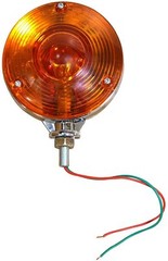 2 PCS Red/Amber Round Side Marker Light Lamp Dual Face Turn Signal for Tractor