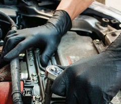 8mil Heavy Black Heavy Duty Diamond Texture Nitrile Gloves for automotive 100