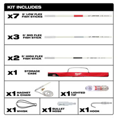 60 Ft. Fiberglass Fish Stick Low/Mid/High Flex Combo Kit with Accessories