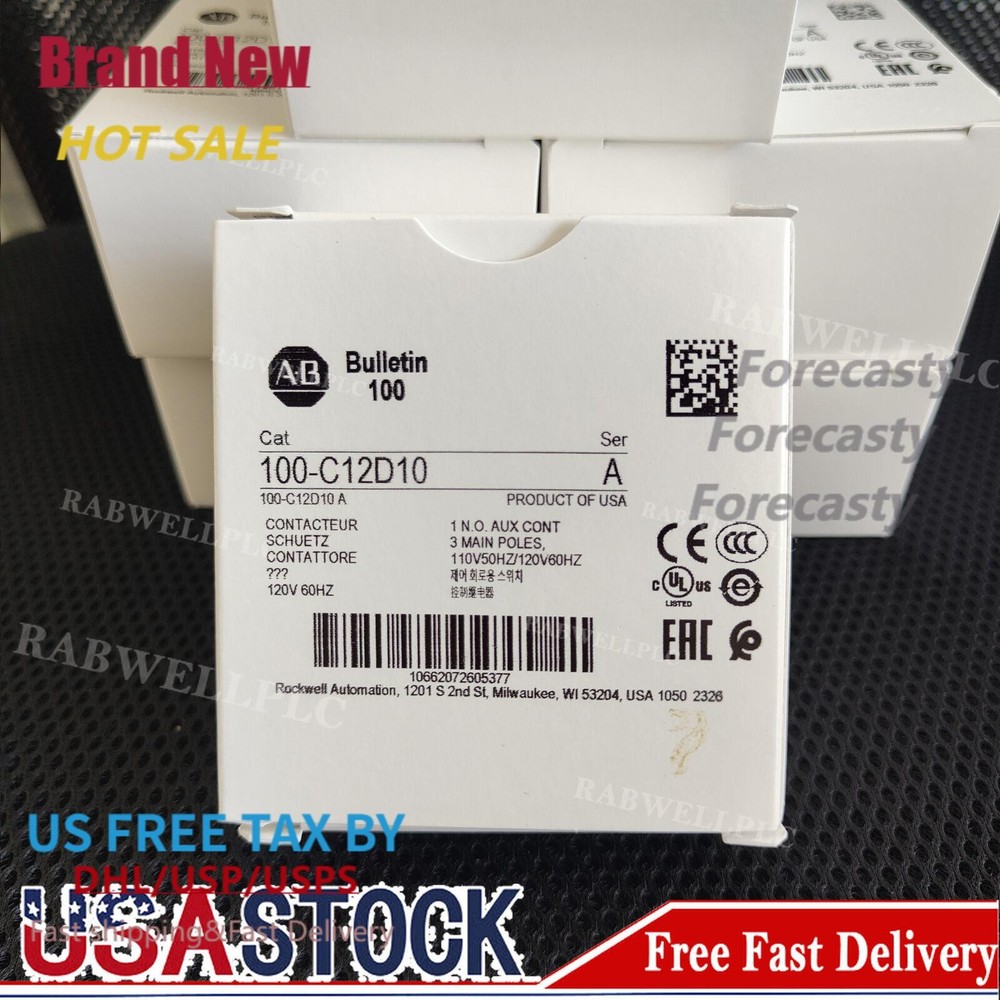 New AB 100-C12D10 /A MCS-C IEC Contactor 12A 110V 50Hz/120V 60Hz USA