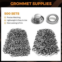 Grommet Tools Kit 1/2 Inch (12mm) Hand Press Pliers Kit with 500 Grommet Supp…