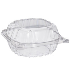 Dart C57PST1 ClearSeal 6″ Square Plastic Hinged Container 500/Case OPS