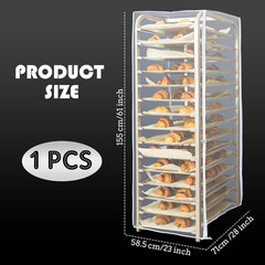1 Pc Bun Pan Rack Cover Bakers Rack Cover 20 Tier Sheet for Home Kitchen Restaur