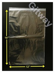 5 pc 12″ x 18″ Reclosable Resealable Zipper Top Lock Clear Plastic Bags 2ML