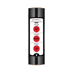 8 Rolls 18″ x 1000′ 120 Gauge Cast Bundling Hand Stretch Wrap Film Dark Black