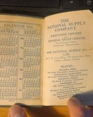 Vintage 1958 MINIATURE Pocket Address Date Book The National Supply Co. 4″ x 2″