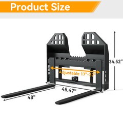 46″ Quick Attach Frame for Skid Steer Tractor with 2″ Receiver & Blades 4000 LBS