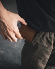 Leather Business Card Holder Slim Compact Bifold Wallet for Men Women
