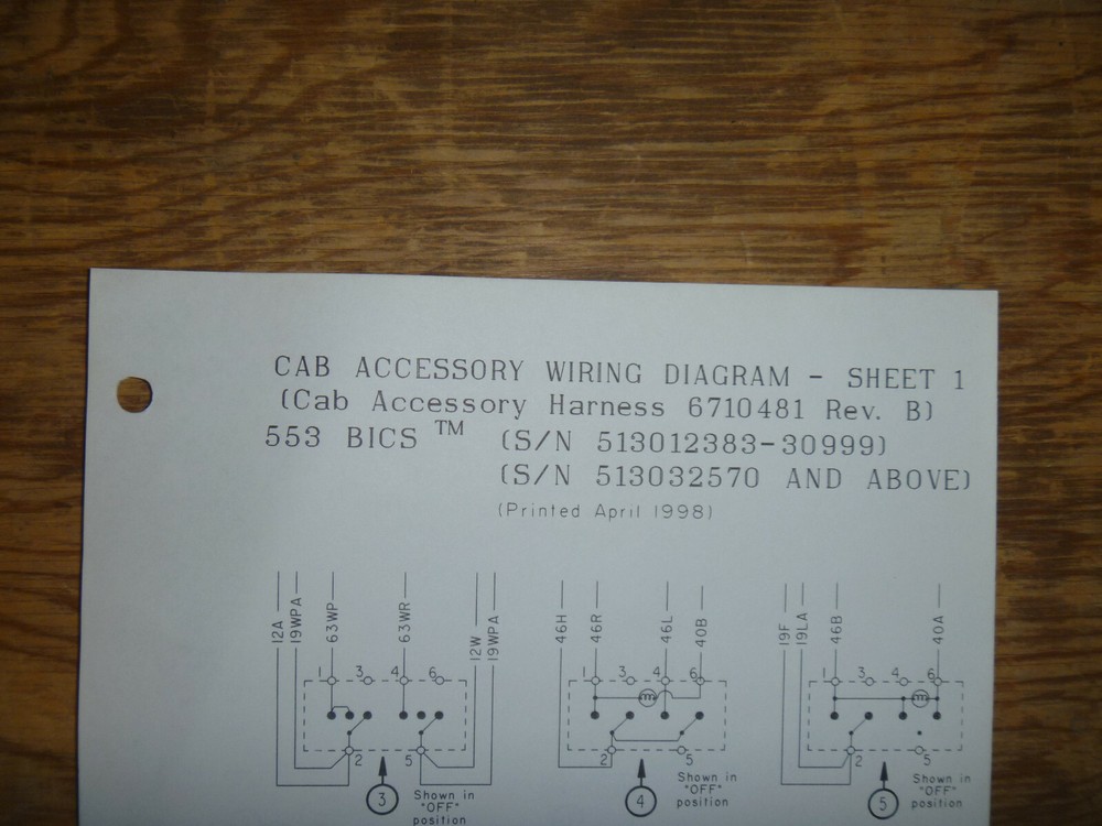Bobcat 553 BICS Skid Steer Cab Accs Electrical Wiring Diagram Manual 513012383