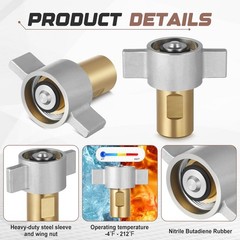 NEW 1″ NPT Wet-Line Wing Nut Hydraulic Quick Disconnect Coupler / Coupling Set