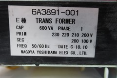 Nagoya Yoshikawa 6A3891-001 Transformer 600va 200/210/220/230v-ac 100/200v-ac