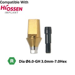 Dental Regular Straight Abutment with Screw fits Hiossen Osstem Ø4.5/5.0/6.0mm